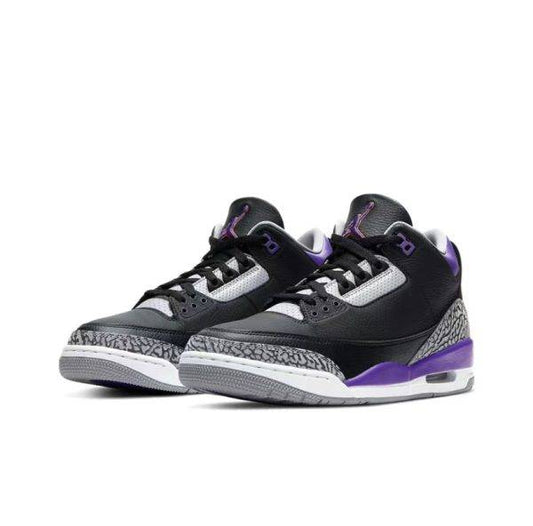 Air Jordan 3 Retro Nero Viola Corte