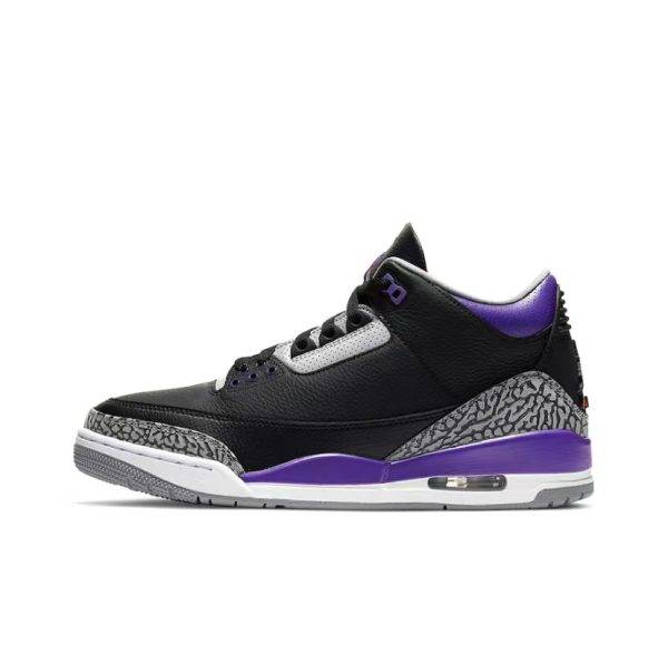 Air Jordan 3 Retro Nero Viola Corte